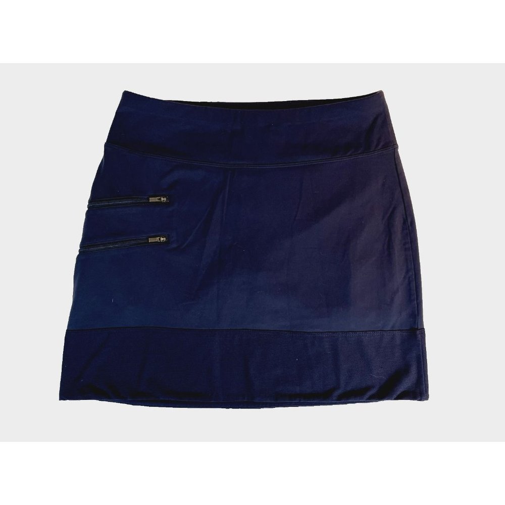 Athleta navy blue golf tennis pickleball padel skort skirt Small double zipper